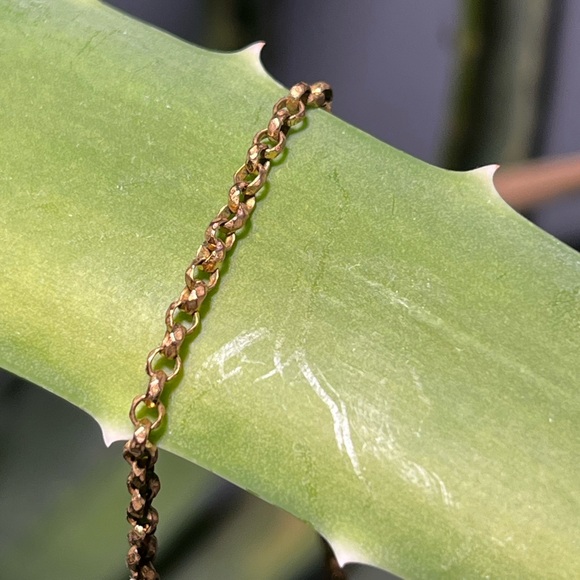 Antique RG Gold Faceted Rolo Link Chain Necklace- 18” - Picture 8 of 12